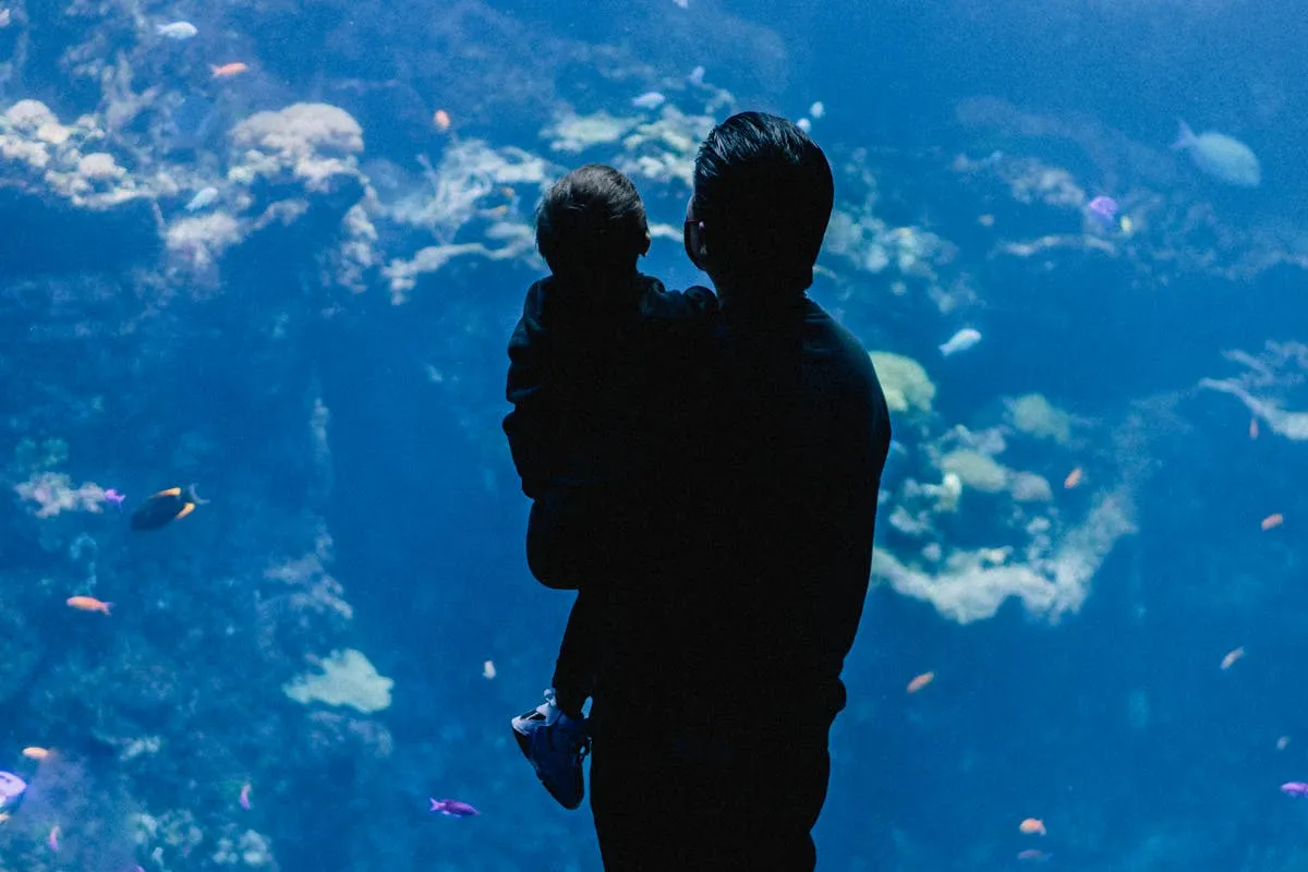 Barcelona Aquarium with family