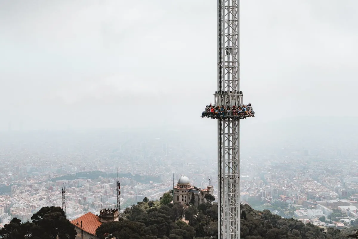 Tibidabo park above Barcelona