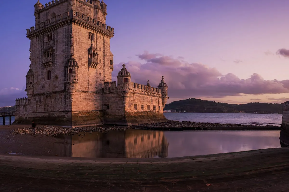 Belém Tower reflected in the Tagus river, Lisbon
