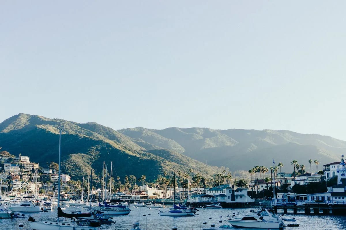 Baie de Port de Sóller avec bateaux et montagnes de la Serra de Tramuntana