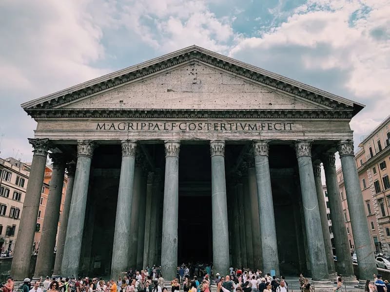 The Pantheon in Rome under autumn sunshine