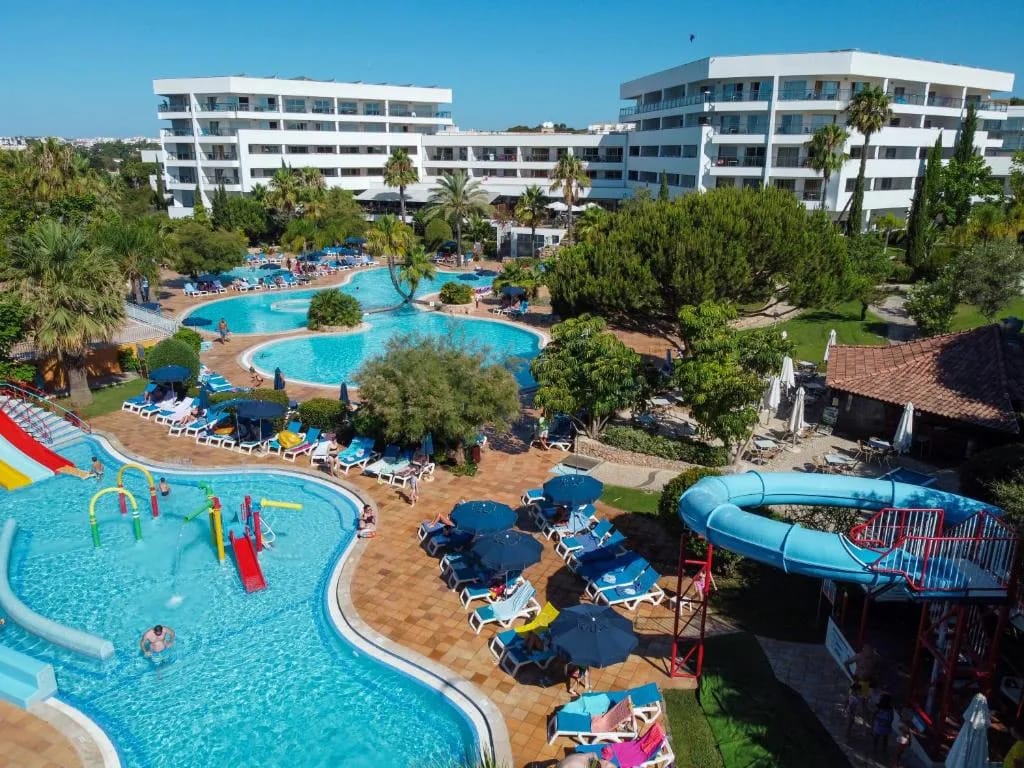 Alfagar Aparthotel hotel facade in Santa Eulalia-Balaia, Algarve