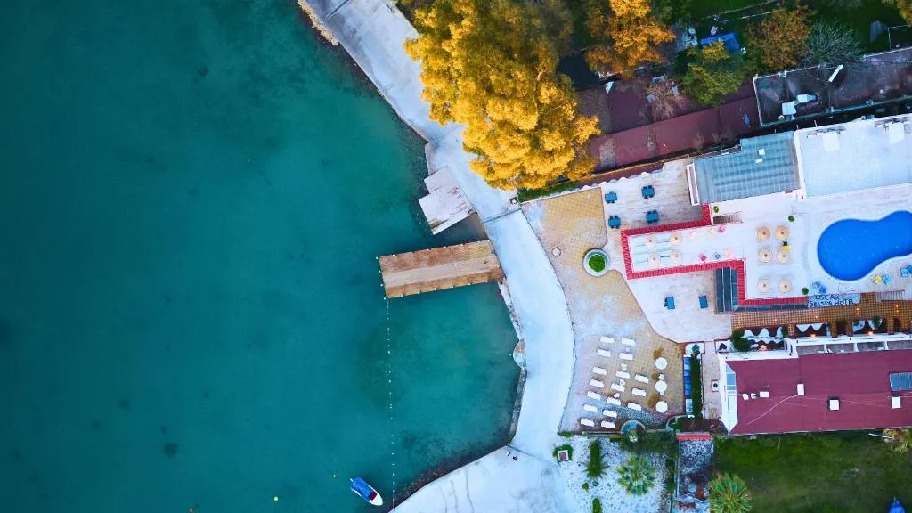 Vue sur la plage à l'Oscar Seaside Hotel by Club Aquarium, Güvercinlik Bodrum