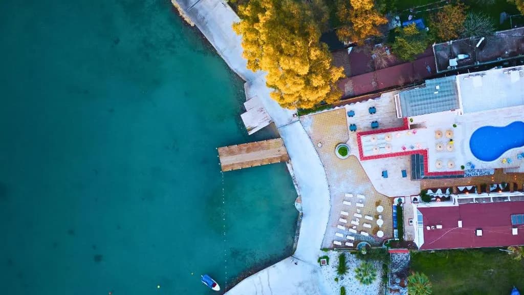 Vue sur la plage à l'Oscar Seaside Hotel by Club Aquarium, Güvercinlik Bodrum