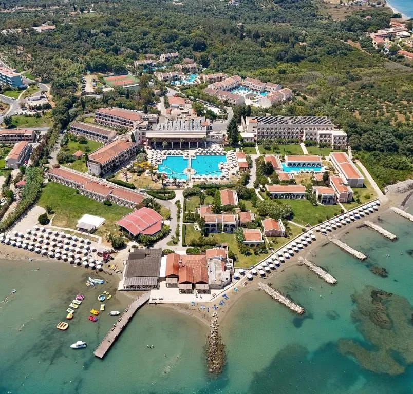 Roda Beach Resort & Spa beachfront view, Corfu