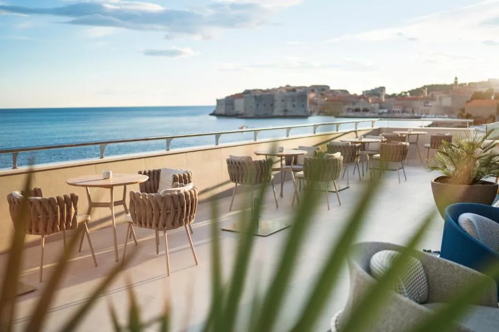 Hotel Excelsior Dubrovnik waterfront facade and Adriatic Sea view