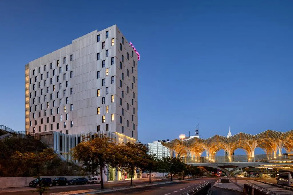 Moxy Lisboa Oriente hotel exterior in Parque das Nações