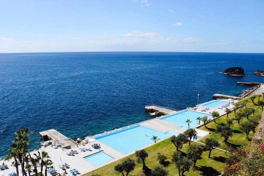 Main pool deck with Atlantic views at VidaMar Resort Madeira, Madeira