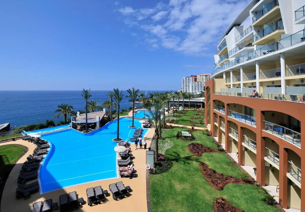 Hotel facade on the Funchal Lido Promenade at Pestana Promenade Madeira, Madeira
