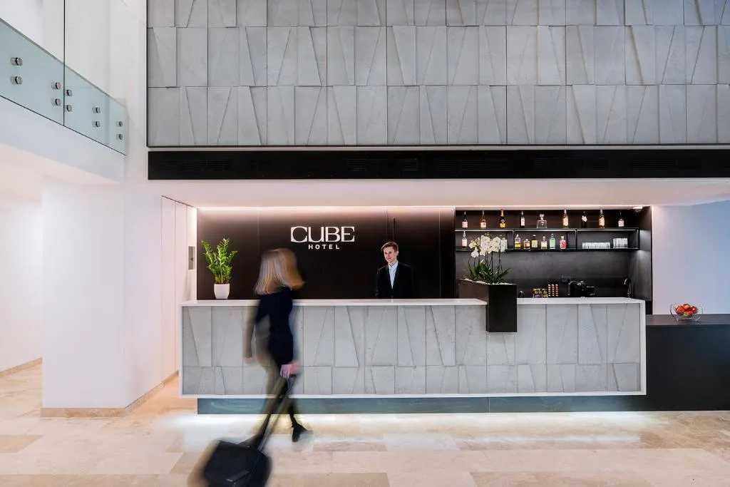 Hotel CUBE Prague modern facade in New Town