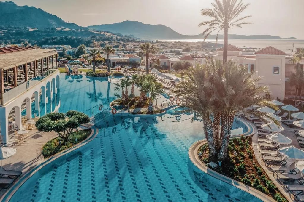 Lindos Imperial Resort aerial view in Kiotari, Rhodes