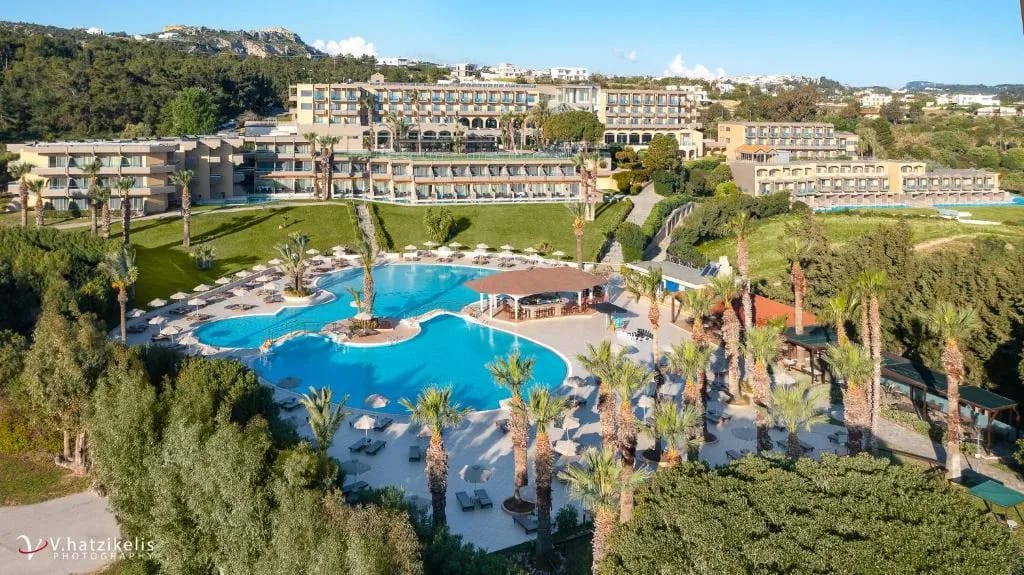 Kresten Palace Hotel pool area in Kallithea, Rhodes