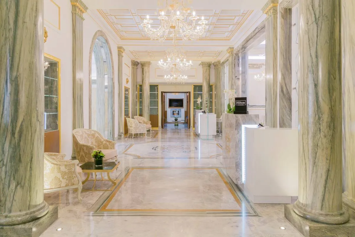 Lobby and entrance of Aleph Rome Hotel on Via Veneto