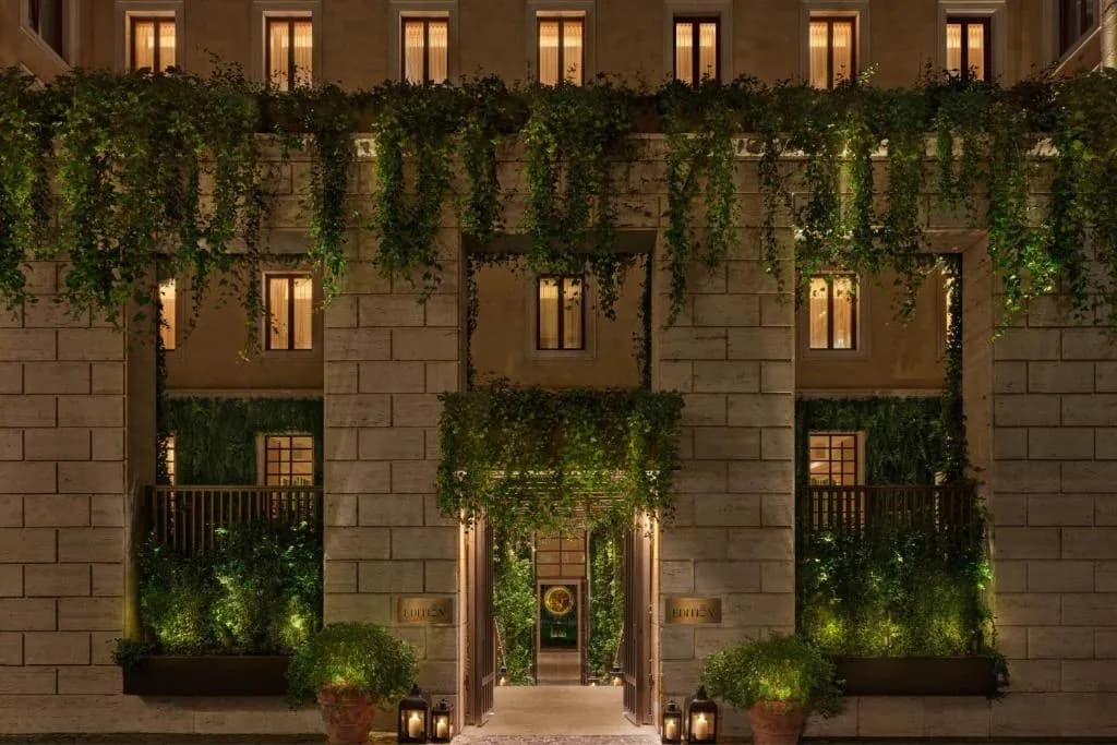 Facade of The Rome EDITION hotel in the Trevi district